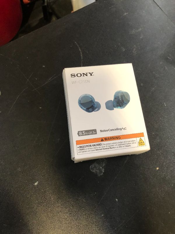 Photo 1 of Sony WF-C710N Truly Wireless Noise-Canceling Earbuds with up to 30-Hour Battery Life, Lightweight and Secure, Glass Blue
