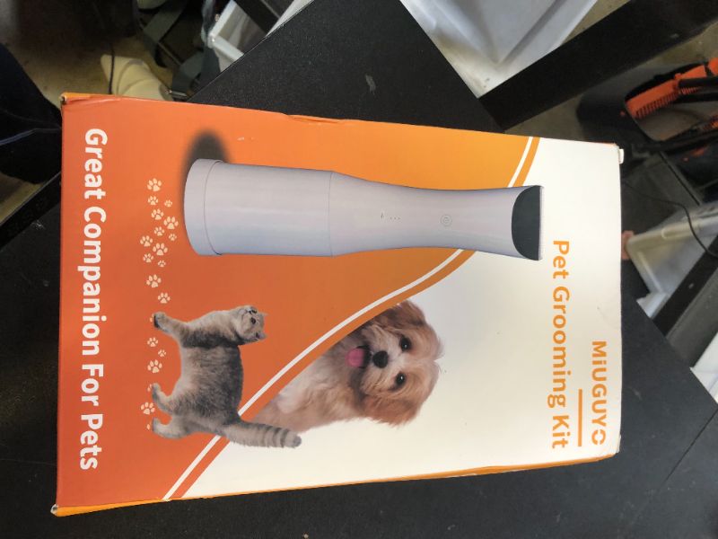 Photo 1 of MIUGUYO 2-in-1 Dog Clipper, Dog Grooming Kit, Low Noise Rechargeable Cordless Trimmer Cat Clipper, Vacuum, Professional Electric Hair Trimmer with Comb Guides & Scissors Waterproof