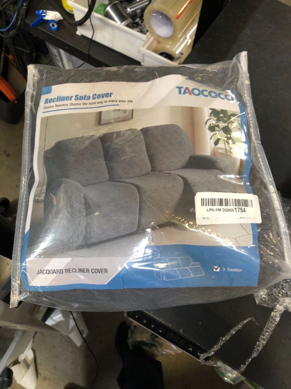 Photo 1 of TAOCOCO Recliner Sofa Covers Stretch Reclining Couch Cover, Jacquard Recliner Couch Cover for 3 Seat Furniture Protector Sofa Slipcovers with Elastic Bottom for Kids, Pets (Dark Grey)