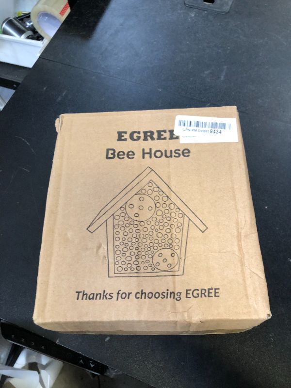 Photo 1 of EGREE Mason Bee Houses Outdoor Wooden Bee Hotel for Garden and Yard Hand-Made Bamboo Bee Hive for Bees Butterflies and Ladybugs, Medium Size 8"x7.5"x5", Natural Finish