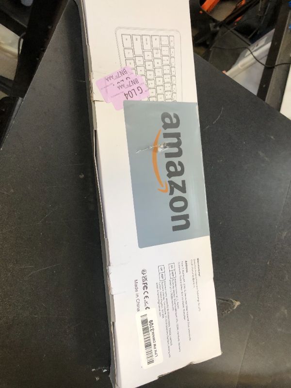 Photo 1 of Wireless Keyboard and Mouse Combo - Full Size Slim Thin Wireless Keyboard Mouse with Numeric Keypad 2.4G Stable Connection Adjustable DPI (White & Silver)