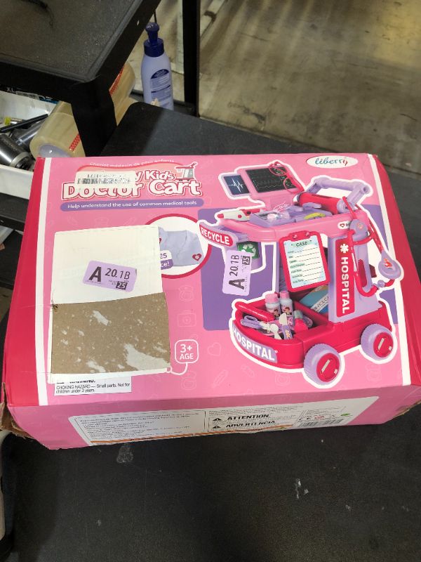 Photo 1 of Liberry Doctor Kit for Kids Aged 2 3 4 5, Pretend Doctor Play Set for Toddlers with Cart, Costume and Stethoscope, Role Play Medical Toy for Girls Boys(Pink)
