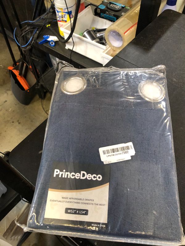 Photo 1 of PrinceDeco 100% Blackout Curtains 54" Long for Dining Room Soundproof Window Treatment Drapes for Nursery Thermal Insulated with White Liner Short Textured Grommets Curtains 2 Panels Set,Navy