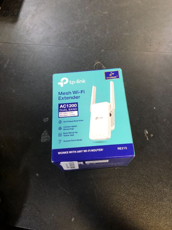 Photo 1 of TP-Link AC1200 WiFi Extender, 2024 Wirecutter Best WiFi Extender, 1.2Gbps home signal booster, Dual Band 5GHz/2.4GHz, Covers Up to 1500 Sq.ft and 30 Devices ,support Onemesh, One Ethernet Port (RE315)