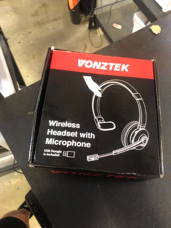 Photo 1 of Wireless Headset, Bluetooth Headphones with Microphone Noise Canceling & Mute, Trucker Bluetooth Headset with USB Dongle for Cell Phone Computer Zoom Meetings Office Remote Work Call Center