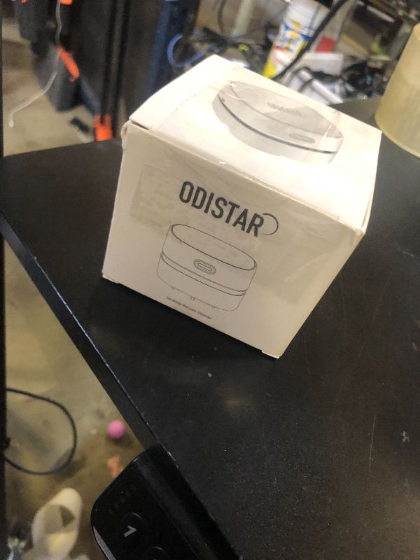 Photo 1 of ODISTAR Desktop Vacuum Cleaner,Mini Table dust Sweeper Energy Saving with auto Power-Off Function,High Endurance up to 400 mins,Cordless&360º Rotatable Design for Keyboard/Office(Orange Charging)