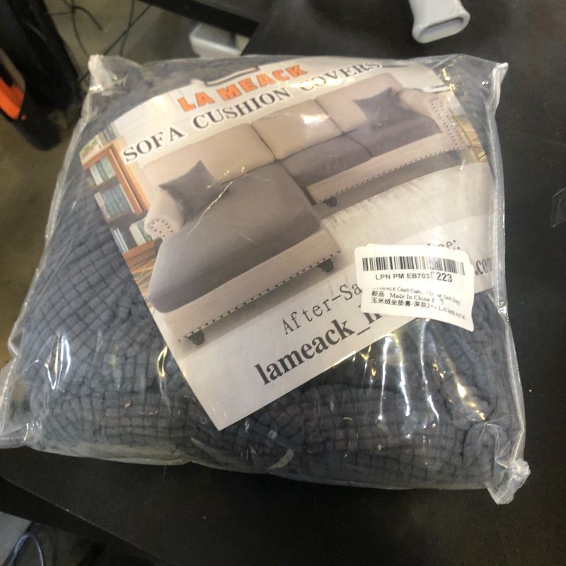 Photo 1 of LA MEACK Couch Cushion Covers for Sectional Sofa L Shape Washable Separate Seat Chaise Couch Cover Stretch Sofa Slipcovers with 2 Pcs Pillowcases(2 Seater + 1 Chaise, Dark Grey)
