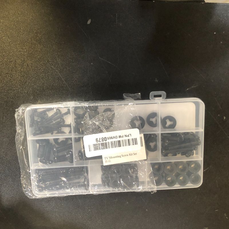Photo 1 of 92PCS Universal TV Mounting Hardware Screw Kit Set - M4 M5 M6 M8 Screws, Spacers and Washers for Most TV/Monitor VESA Mount, TV Mount Replacement Screws with Box up to 80", Black