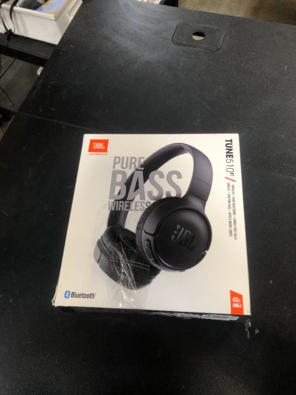 Photo 1 of JBL Tune 510BT - Bluetooth headphones with up to 40 hours battery, microphone for call, foldable and comfortable, Android and iOs compatible (Black)