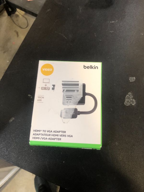 Photo 1 of Belkin HDMI to VGA Adapter w/Micro-USB Power & Audio Support for Presentations, Gaming, and Streaming - Connects HDMI Devices to VGA Displays - Compatible with Apple TV 4K, Laptops & Most TVs - Black