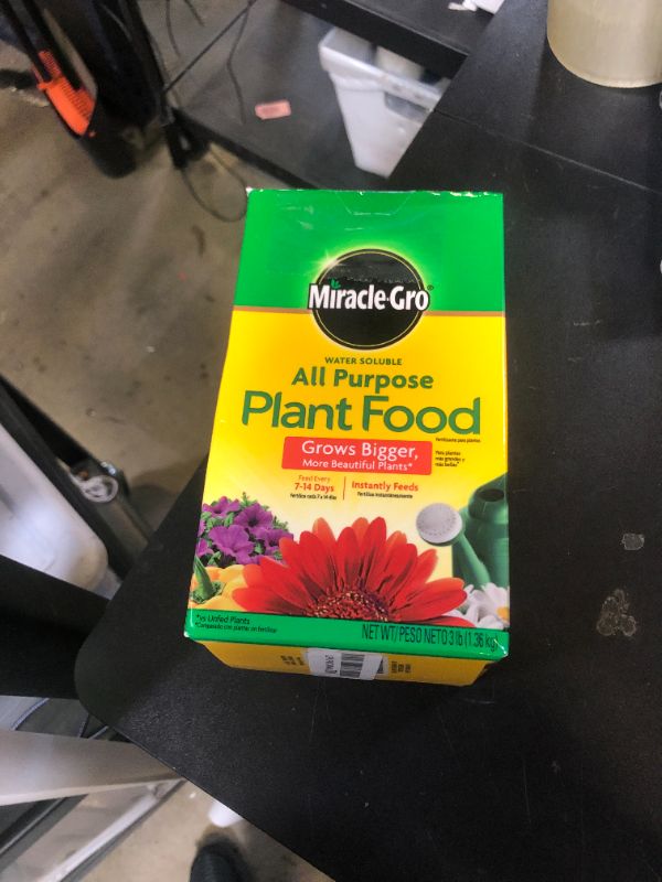 Photo 1 of Miracle-Gro Water Soluble All Purpose Plant Food, Fertilizer for Indoor or Outdoor Flowers, Vegetables or Trees, 3 lbs.