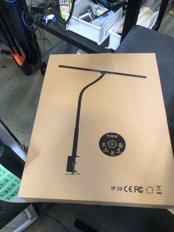 Photo 1 of Led Desk Lamp for Office Home - Eye Caring Architect lamp with Clamp,Dual Screen Computer Monitor Gooseneck Smart Light: 24W 5 Color Flexible Adjustable Lighting Table Lamp for Study White