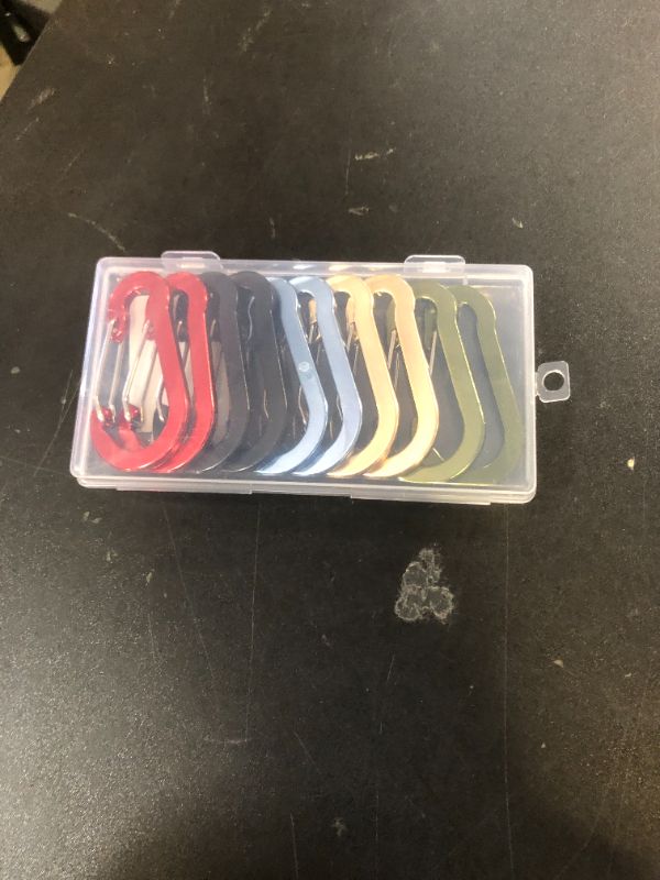 Photo 1 of Booms Fishing CC5 Multi-Use Carabiner Clips, 10 Pack 2.7" Small Caribeener Clips, Mini Keychain Caribeaner Clip, Aluminum D Ring Carabiners, Assorted Colors
