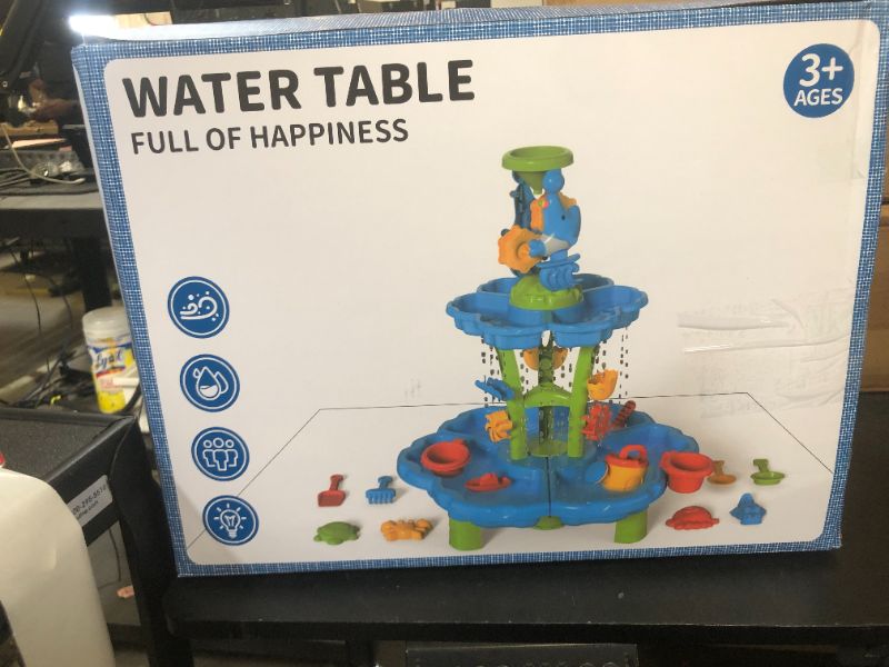Photo 1 of TEMI Water Table for Kids 3-5, Toddler Water Table, Outdoor Toys Kids Beach Toys Water Sensory Table for Toddler Boys Girls Age 3 4 5 6 7 8