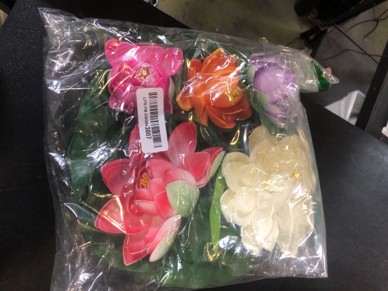 Photo 1 of WhistenFla Artificial Lily Pads for Pond, 11in & 6in Artificial Flowers Floating Foam Lotus Flower with Fake Lily Pads, for Pool Garden Koi Fish Pond Aquarium Pool Wedding Decor, 14PCS