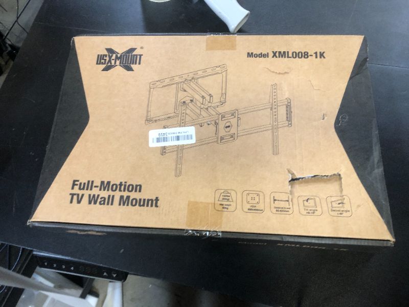 Photo 1 of USX Mount Full Motion TV Wall Mount for Most 42-86 inch Flat Screen/LED/4K, TV Mount Bracket Dual Swivel Articulating Tilt 6 Arms, Fits 8” 12” 16" Wood Studs,Max VESA 600x400mm, Holds up to 132lbs