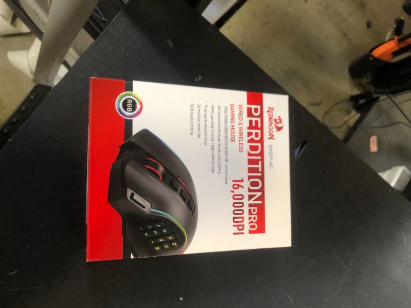 Photo 1 of Redragon Wireless Gaming Mouse, MMO Gaming Mouse UP 16,000 DPI, 16 Macro Programmable Buttons, RGB Rechargeable with 12 Side Buttons, 70Hrs for PC Laptop MOBA FPS, M901P-KS