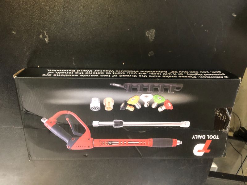 Photo 1 of Tool Daily Deluxe Pressure Washer Gun, with Replacement Wand Extension, 5 Nozzle Tips, M22 Fitting, 40 Inch, 5000 PSI