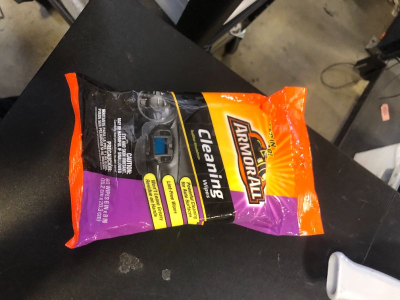 Photo 1 of Armor All Car Interior Cleaner Wipes, Interior Cleaning Wipes for Cars, Trucks, Motorcycles, 60 Each