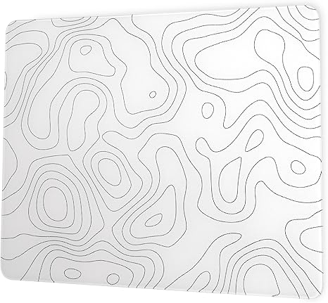 Photo 1 of Glass Mousepad for Gaming, Topographic Hard Gaming Mouse pad, Professional Large Mouse Mat 410mm*310mm, Special Glass Surface with Improved Precision and Speed (half black half white)