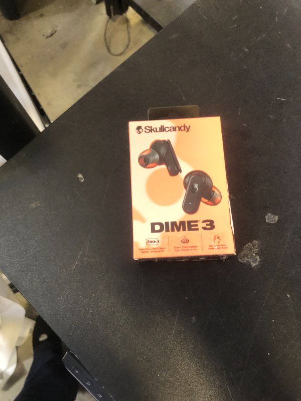 Photo 1 of Skullcandy Dime 3 Wireless Earbuds, Bluetooth Headphones, Noise Isolating Fit, Up to 20 Hours Battery, Microphone for iPhone Android, Easy Carry with Integrated Lanyard - True Black