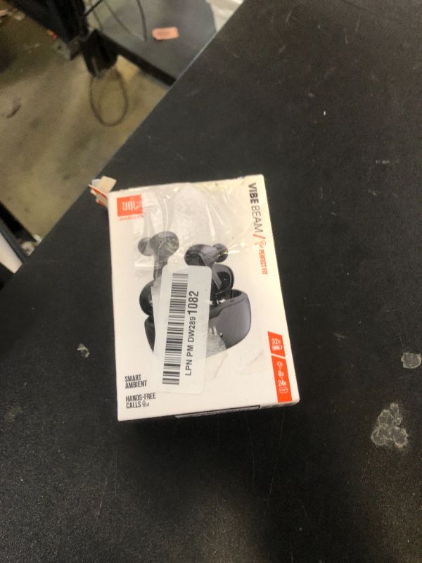 Photo 1 of JBL Vibe Beam - True Wireless JBL Deep Bass Sound Earbuds, Bluetooth 5.2, Water & Dust Resistant, Hands-free call with VoiceAware, Up to 32 hours of battery life (Black)