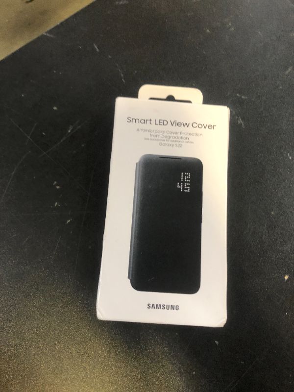Photo 1 of SAMSUNG Galaxy S22 S-View Flip Cover, Protective Phone Case, Tap Control, Cutting Edge Design, US Version, Black, (EF-ZS901CBEGUS)