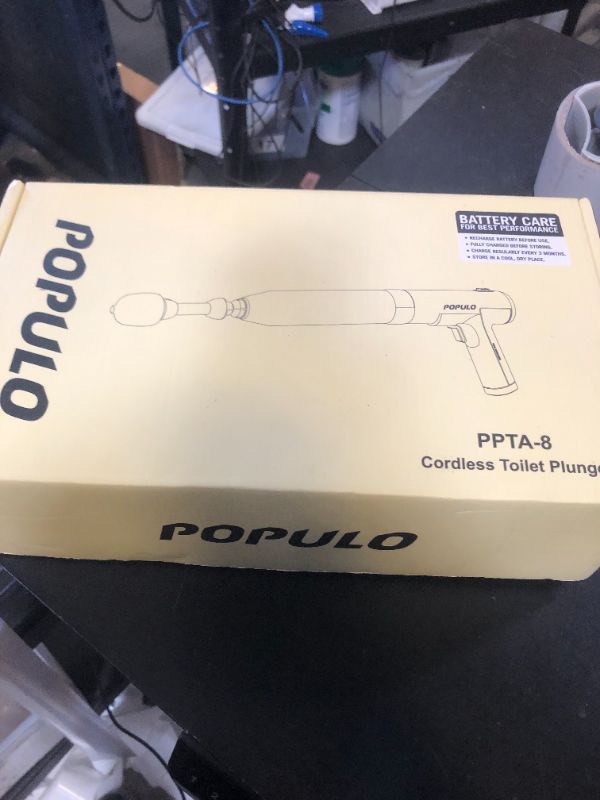 Photo 1 of POPULO Electric Toilet Plunger Swift High Pressure Drain Unclogger Plungers for Bathroom, Floors, Shower Heavy Duty Versatile Home Toilet Clog Remover