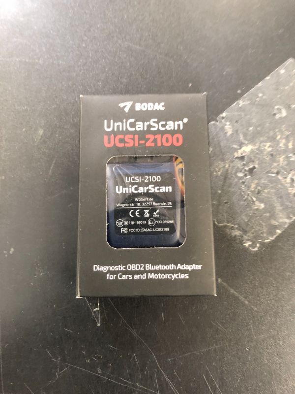 Photo 1 of UniCarScan UCSI-2100 OBD2 Bluetooth 4.0 Scanner for BimmerCode & MotoScan, Works with iOS, Android & Windows