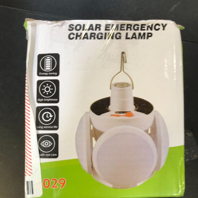 Photo 1 of [1200 Lumens] Rechargeable Camping Lantern with Hook, IPX7 Waterproof LED Emergency Light - 1800mAh Battery, Solar/USB Charging, 5 Light Modes for Tent/Hiking/Hurricane