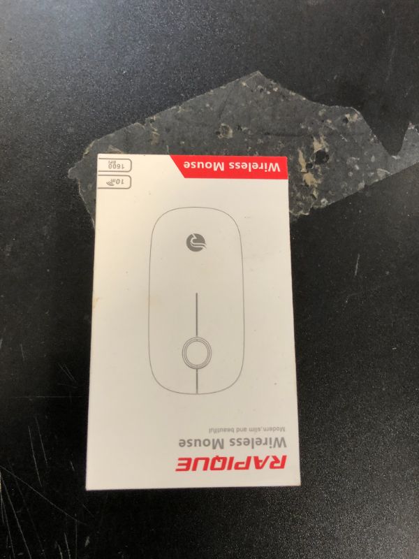 Photo 1 of RAPIQUE Bluetooth Wireless Mouse - (BT5.1+USB) Slim Dual Mode Computer Mice with Quiet Click, Low Power, and 1600 DPI, Portable Cordless for MacBook, Laptop, iPad Pro/Air, Chromebook (White)