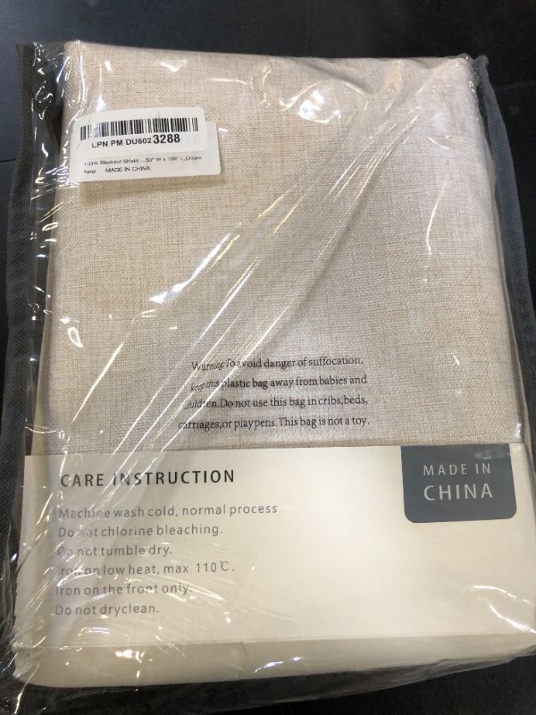 Photo 1 of 100% Blackout Shield Linen Blackout Curtains for Bedroom 108 Inches Long, Back Tab/Rod Pocket Living Room Drapes, Thermal Insulated Blackout Curtains 2 Panels Set, 50" W x 108" L,Cream