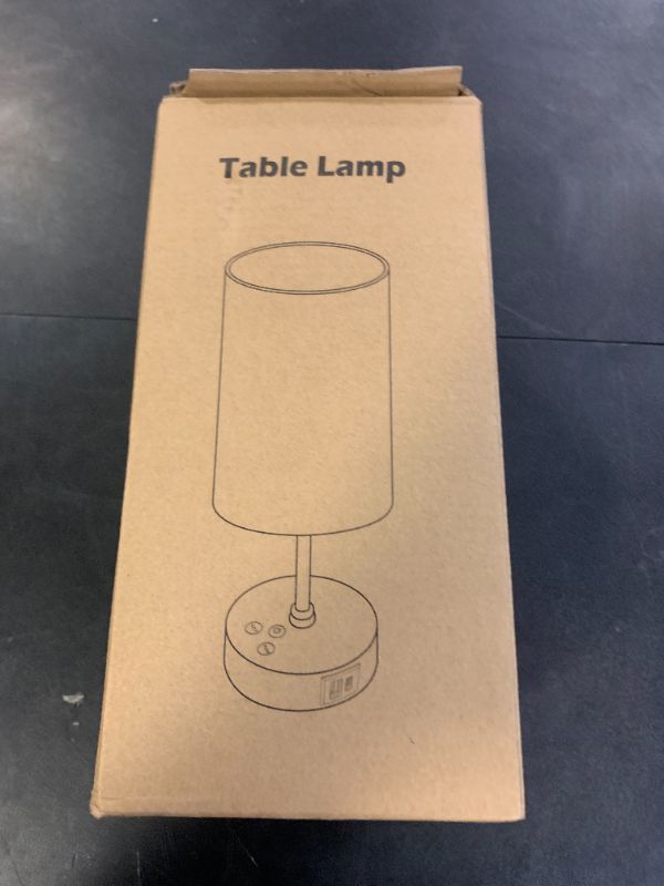 Photo 1 of Unicozin Table Lamp, 3 CCT 3000K/4500K/6500K & RGB Color Changing, Stepless Dimmable Small Bedside Lamp for Reading, Ambience Nightstand Light for Home Decor Party, Beige Shade