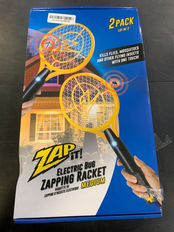 Photo 1 of ZAP IT Bug Zapper Electric Fly Swatter Racket - High Power 4000 Volt Indoor Mosquito Zapper - USB Rechargeable Bat for Indoor and Outdoor - Portable Mini Electric Bat for Flies - Medium 2 Pack, Orange