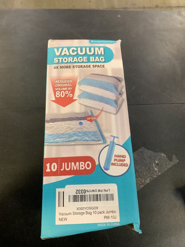 Photo 1 of Vacuum Storage Bags, 10 Jumbo Space Saver Bags Vacuum Seal Bags with Pump, Space Bags, Vacuum Sealer Bags for Clothes, Comforters, Blankets, Bedding
