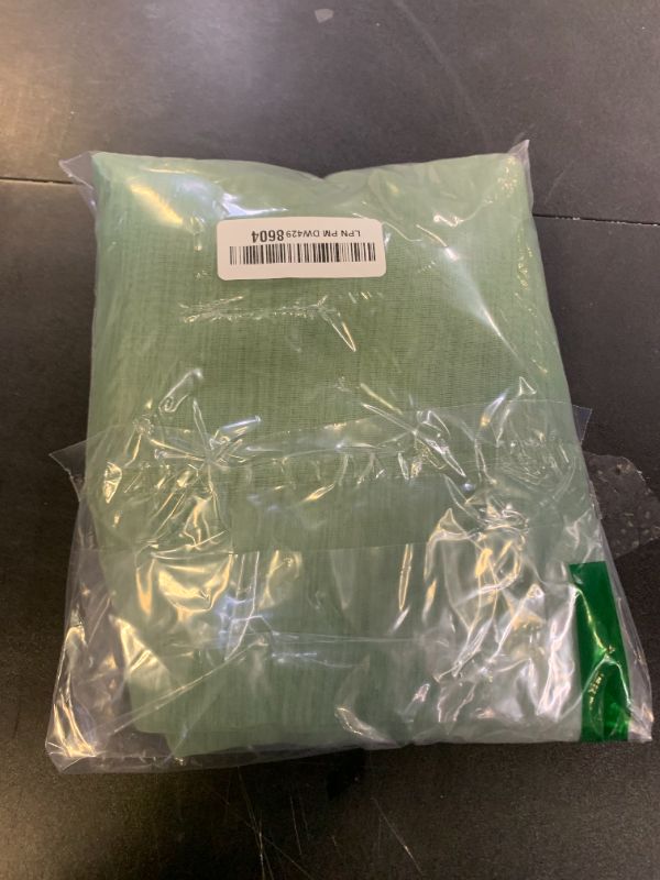Photo 1 of ABLUEN Sage Green Sheer Curtains 84 Inches Long, Privacy Semi Sheer Curtains for Living Room Bedroom, Light Filtering Rod Pocket Voile Window Drapes 2 Panels Set, Each 42" W x 84" L