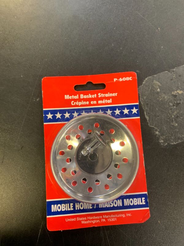 Photo 1 of UNITED STATES HDW, 3" X 2-7/8" P-608C Metal Basket Strainer with Plastic Peg Post, Color