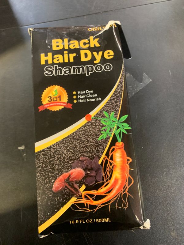 Photo 1 of Black Hair Dye Shampoo 3 In 1, Hair Color Treated Shampoo Para Canas, 100% Gray Hair Coverage for Women & Men Parent, Lasts 30 Days, Easy To Use, 500ml