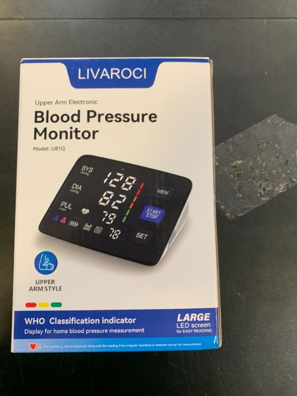 Photo 1 of Blood Pressure Monitor, 9-17'' & 13-21'' Extra Large Blood Pressure Cuff Upper Arm, LED Color Backlit Screen Automatic Digital Blood Pressure Machine with USB Cable and 4 AAA Batteries
