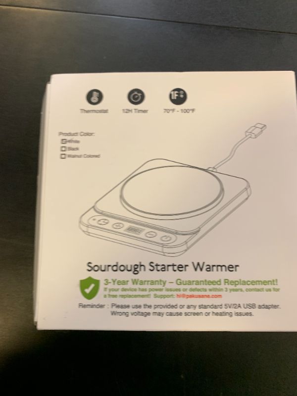 Photo 1 of Pakusane Sourdough Starter Warmer 3.0 for Kitchen, Precise 1°F Thermostat Control (70-100°F), Auto Warming On/Off, 12-Hour Timer, Game Changer for Home Baking White Style