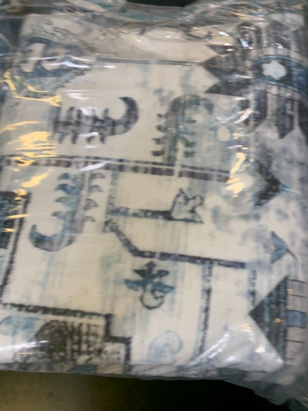 Photo 1 of Litopyo Area Rugs for Living Room, 5x7 Blue Washable Rug, Non Slip Vintage Rugs for Bedroom Dining Room, Low Pile Foldable Indoor Carpet for Nursery, Kitchen, Office Home Decor