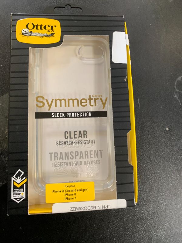Photo 1 of OtterBox iPhone SE 3rd/2nd Gen, iPhone 8 & iPhone 7 (not compatible with Plus sized models) Symmetry Series Case- CLEAR, ultra-sleek, wireless charging compatible, raised edges protect camera & screen