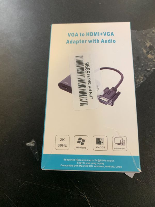 Photo 1 of AKWOR VGA to HDMI+VGA Adapter for Dual Monitors, VGA to HDMI Adapter Splitter 2 in 1,1080P@60HZ Full HD Display Video Converter for PC Laptop Link Monitor/HDTV/Projector, Fully Plug & Play