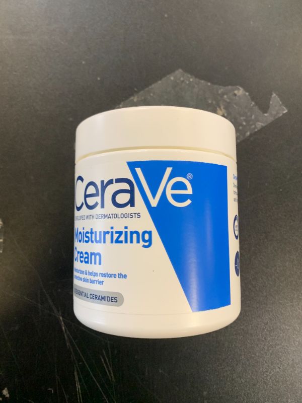 Photo 1 of CeraVe Moisturizing Cream, Body and Face Moisturizer for Dry Skin, Body Cream with Hyaluronic Acid and Ceramides, Daily Moisturizer, Oil-Free, Fragrance Free, Non-Comedogenic, 19 Ounce