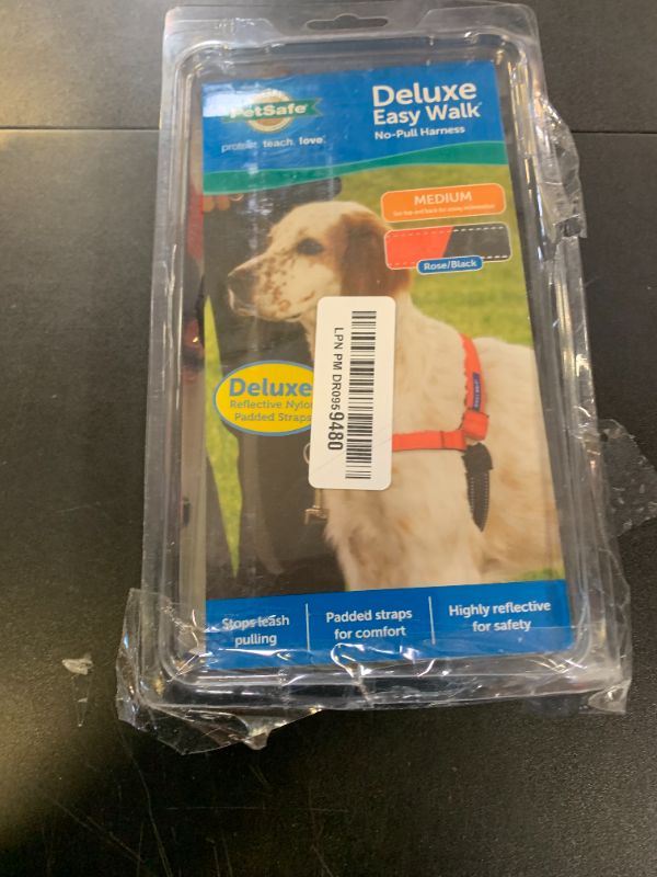 Photo 1 of PetSafe Easy Walk Deluxe Dog Harness, No Pull Dog Harness – Perfect for Leash & Harness Training – Stops Pets from Pulling and Choking on Walks – Medium, Rose