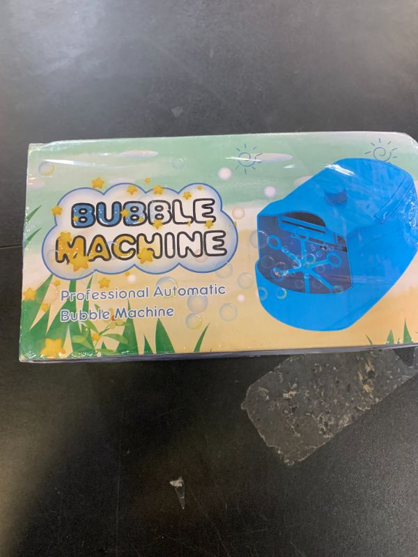 Photo 1 of Bubble Machine, Automatic 18000+ Per Minute Big Bubbles Blower Maker for Kids Toddlers with 2 Speeds,6 Wands,Operated by Plugin or Batteries for Outdoor/Indoor Birthday Parties,Wedding (Blue)