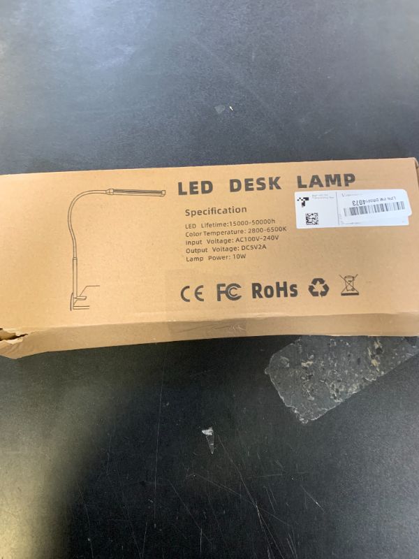 Photo 1 of Voncerus LED Desk Lamp with Clamp, Eye-Caring Clip on Lights for Home Office, 3 Modes 10 Brightness, Long Flexible Gooseneck, Metal, Swing Arm Architect Task Table Lamps with USB Adapter, Black