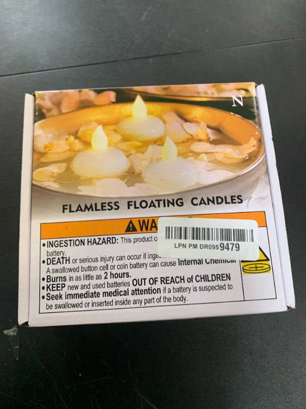 Photo 1 of Homemory 24 Pack Waterproof Flameless Floating Tealights, Warm White Battery Flickering LED Tea Lights Candles - Wedding, Party, Centerpiece, Pool & SPA