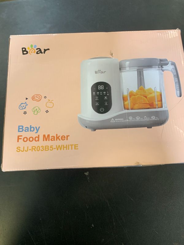 Photo 1 of BEAR 2024 Baby Food Maker | One Step Baby Food Processor Steamer Puree Blender | Auto Cooking & Grinding | Baby Food Puree Maker with Self Cleans | Touch Screen Control, White