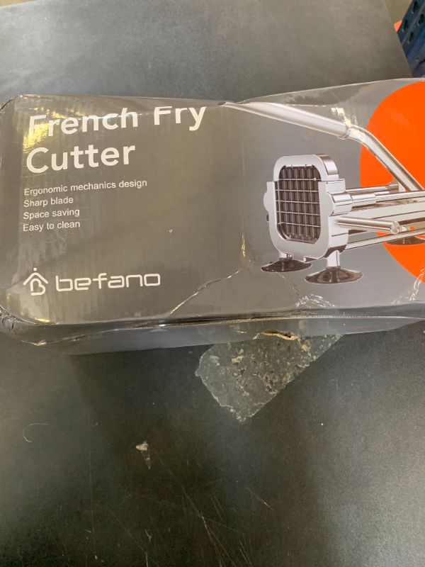 Photo 1 of Befano French Fry Cutter, Stainless Steel Potato Cutter with 1/2 Inch, 3/8 Inch and 1/4 Inch Blades (Manual Cutter, 1/2 '' & 3/8 '' & 1/4 '' Blade)
